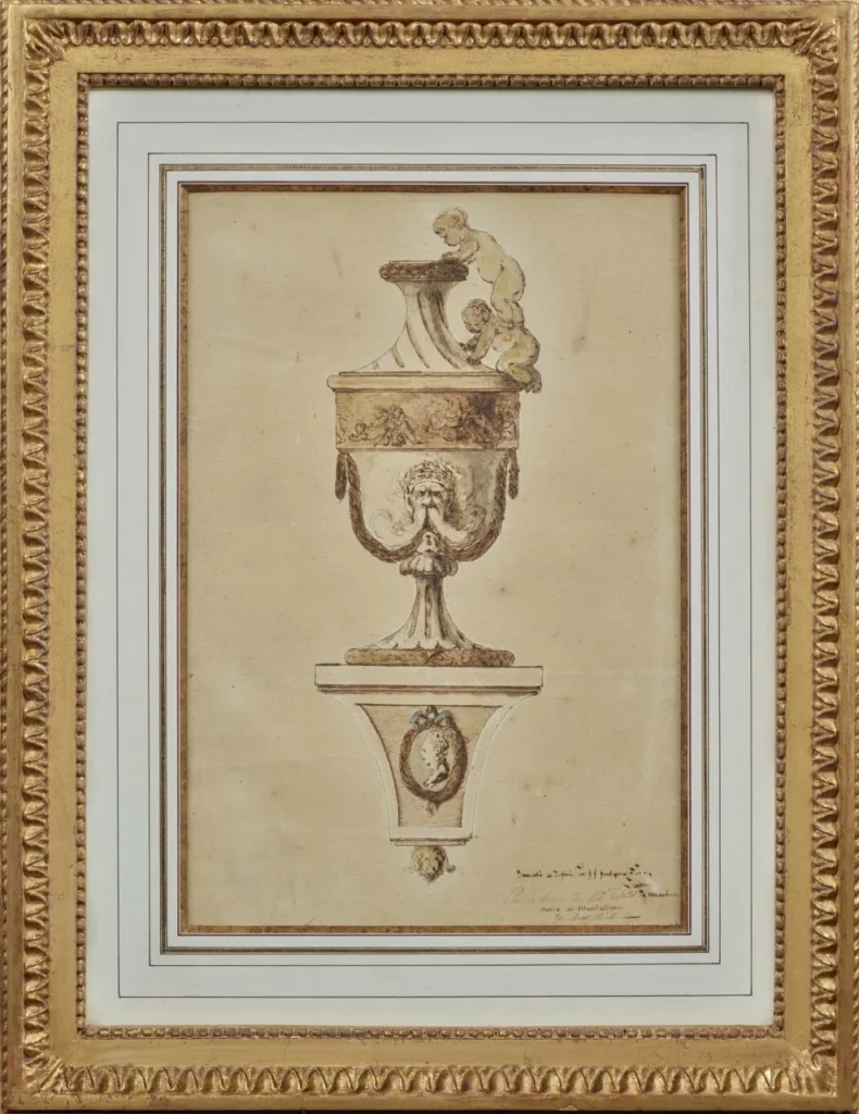 Drawing of a neoclassical vase