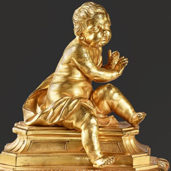 Pair of firedogs with chilly putti - Image 2