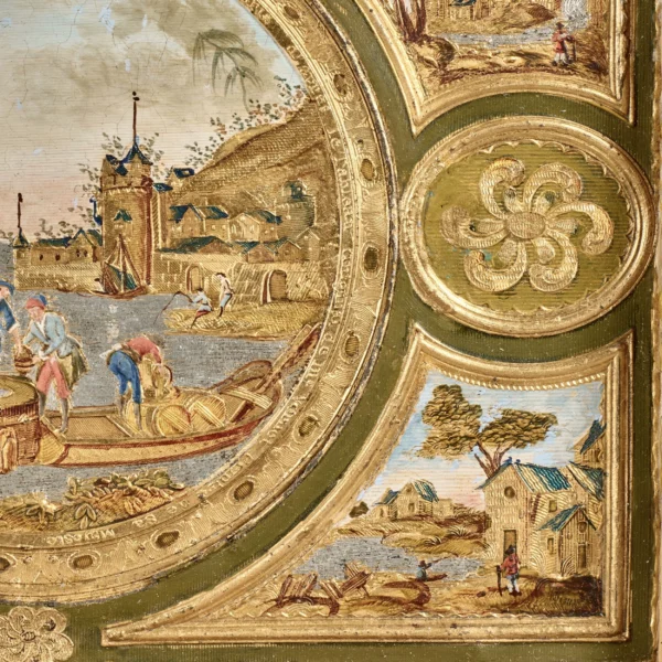 Pair of rectangular Compigné paintings representing the port of Marseille - Image 3