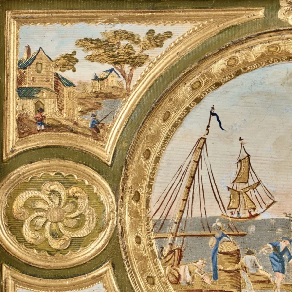 Pair of rectangular Compigné paintings representing the port of Marseille - Image 5