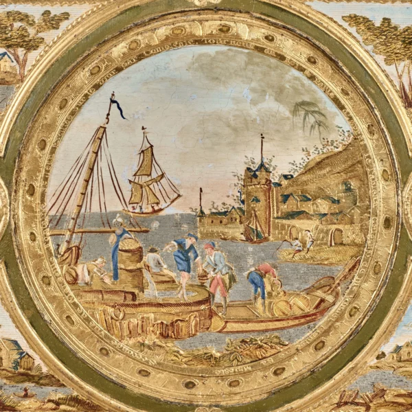 Pair of rectangular Compigné paintings representing the port of Marseille - Image 6