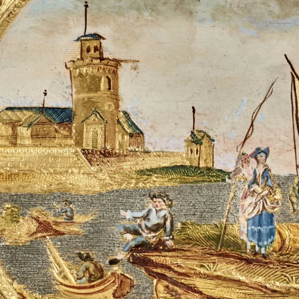 Pair of rectangular Compigné paintings representing the port of Marseille - Image 8