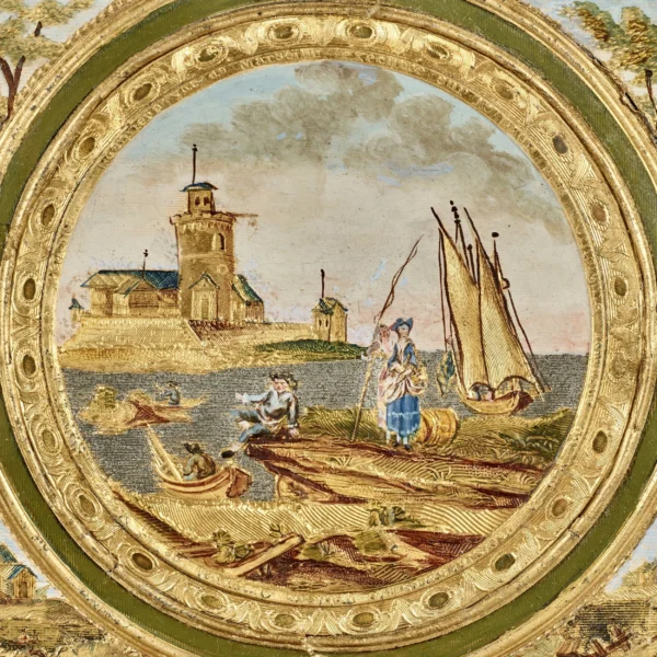 Pair of rectangular Compigné paintings representing the port of Marseille - Image 10