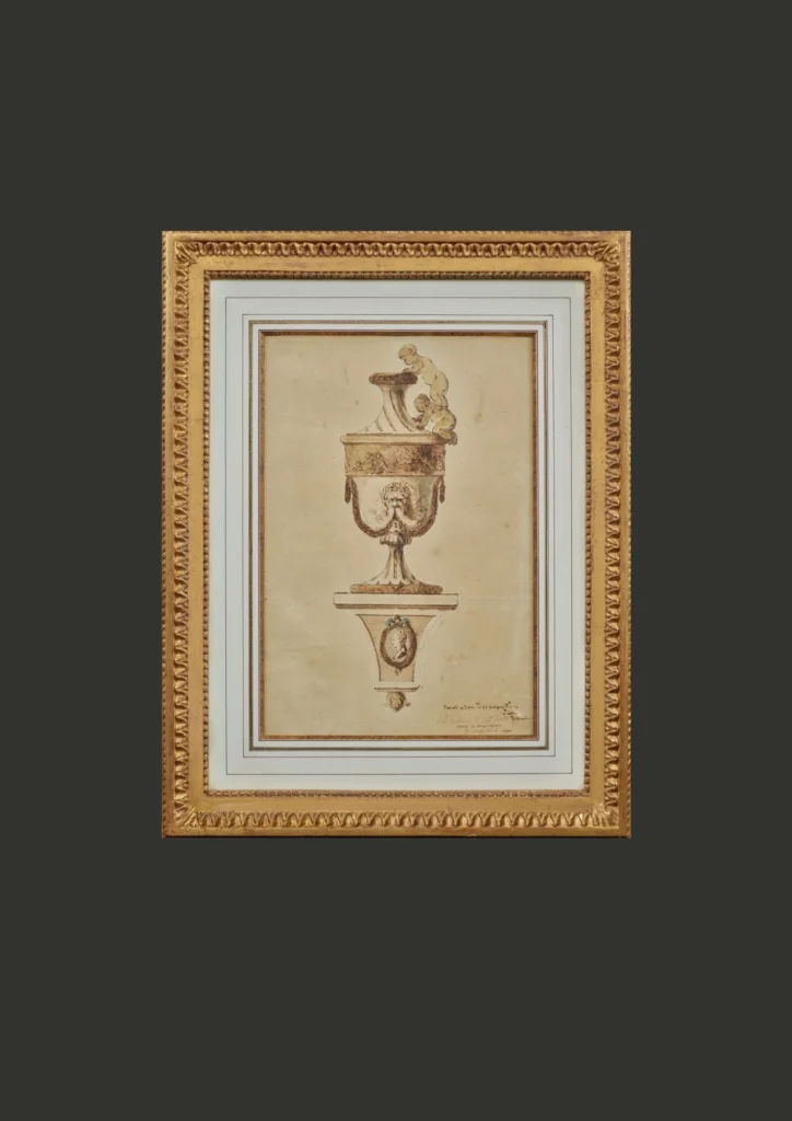 Drawing of a neoclassical vase