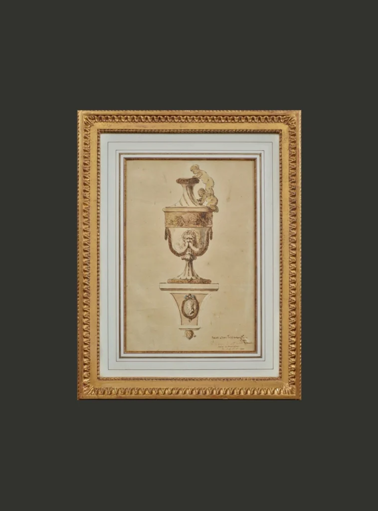 Dessin d’un vase néoclassique