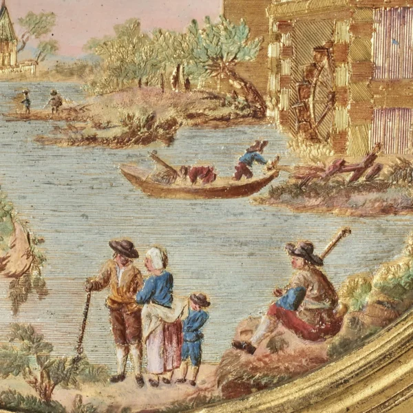 Medaillon in Compigné representing a river dominated by a paddlewheel mill - Image 3
