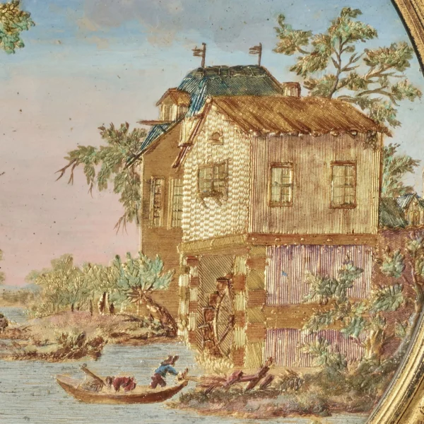 Medaillon in Compigné representing a river dominated by a paddlewheel mill - Image 2