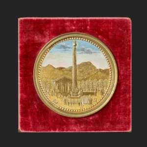 4 Painting in compigné depicting a view of the obelisk at Port-Vendres