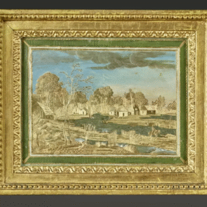 Capture d’écran 2025-11-13 à 10.28.49 Paire de tableaux en Compigné représentant une vue des environs d'Utrecht et une vue du canal d'Ypres