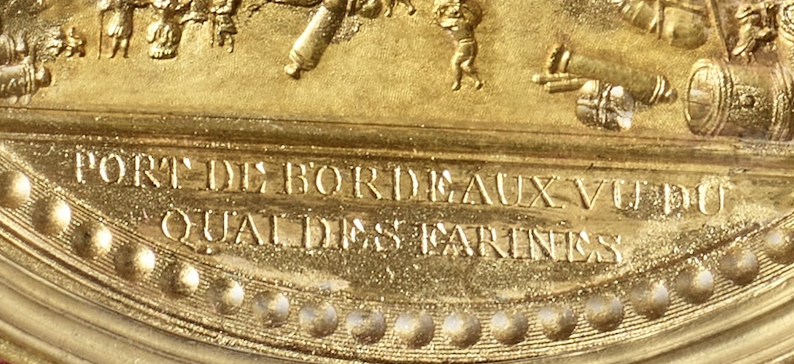 Tableau en Compigné représentant le port de Bordeaux vu du quai des Farines – Image 2