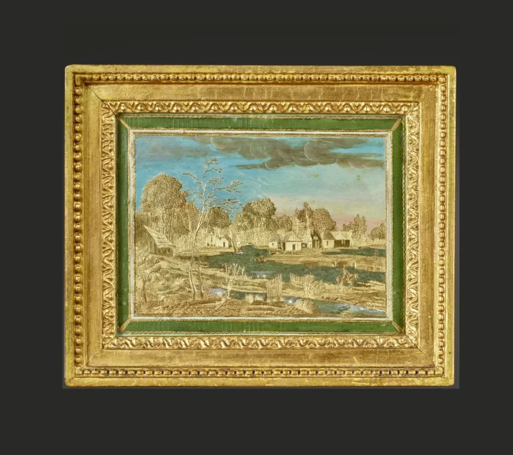 Pair of Compigné paintings depicting a view of the surroundings of Utrecht and a view of the Ypres canal at Furnes