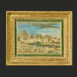 Pair of Compigné paintings depicting a view of the surroundings of Utrecht and a view of the Ypres canal at Furnes